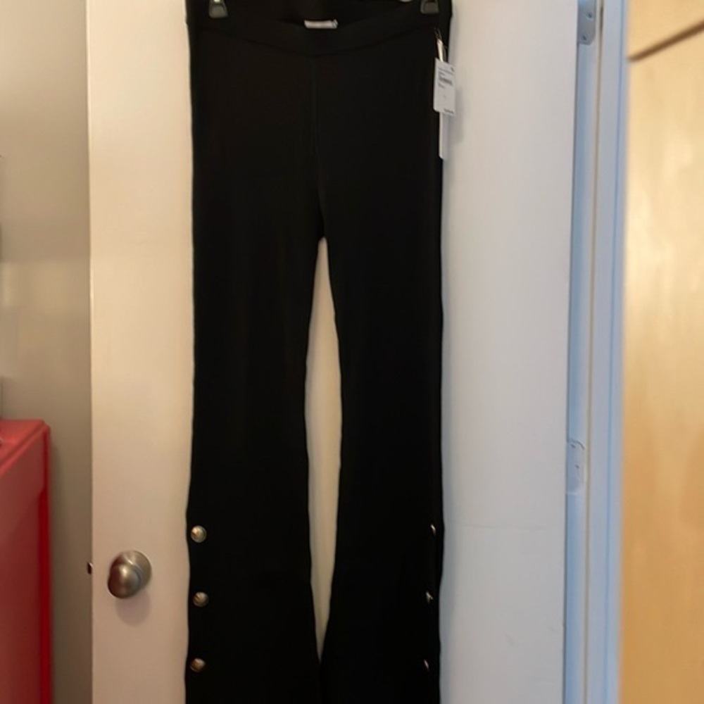Good American Woman Pants High Waist Split Hem Flare Black Pants 5 fits like 1X
